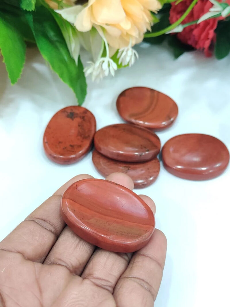 Red Jasper Oval Shape Worry Stone for Crystal Healing And Meditation - Pocket Palm Stone - Thumb Stone One (1) Piece - Image 7