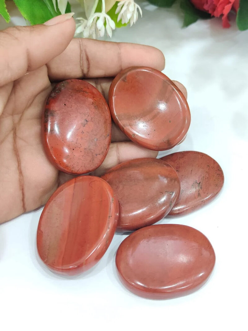 Red Jasper Oval Shape Worry Stone for Crystal Healing And Meditation - Pocket Palm Stone - Thumb Stone One (1) Piece - Image 10