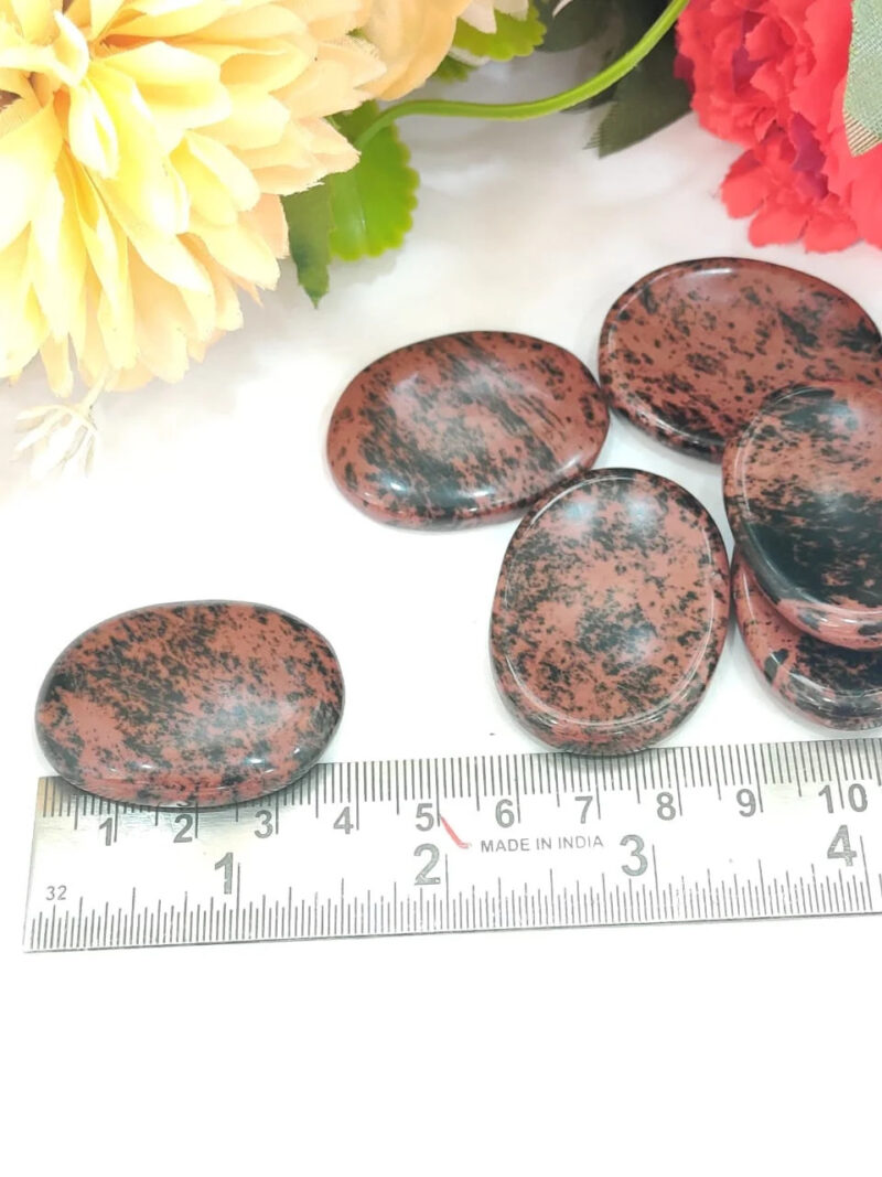 Lovely Reddish Mahogany Obsidian Oval Shape Worry Stone for Crystal Healing And Meditation - Pocket Palm Stone - Thumb Stone One (1) Piece - Image 8