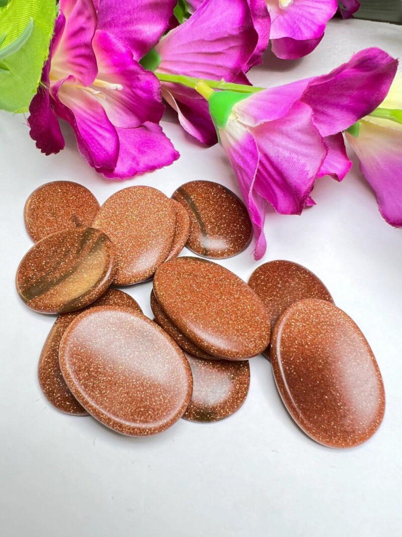 Goldstone Sun Sitara Oval Shape Worry Stone for Crystal Healing And Meditation - Pocket Palm Stone - Thumb Stone One (1) Piece - Image 3