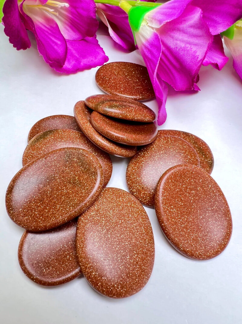 Goldstone Sun Sitara Oval Shape Worry Stone for Crystal Healing And Meditation - Pocket Palm Stone - Thumb Stone One (1) Piece - Image 7