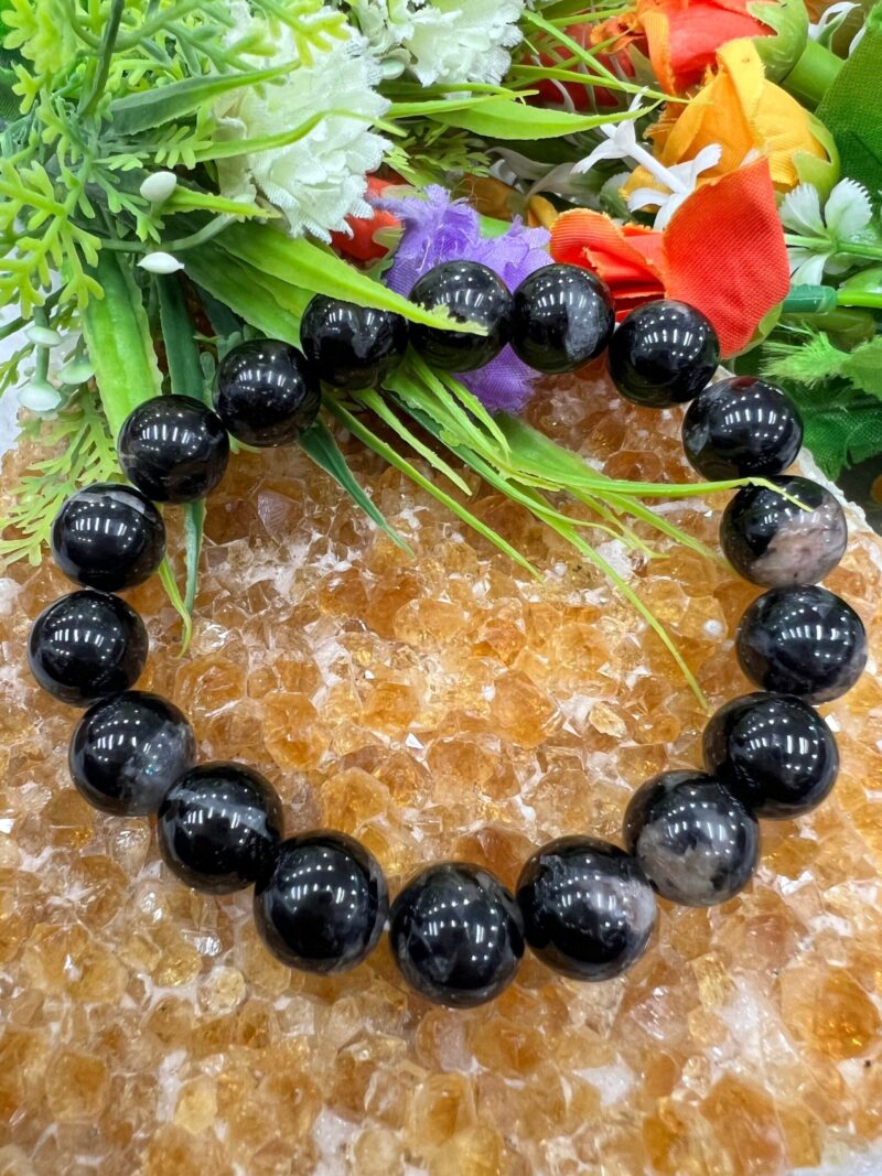 Black Tourmaline Stone Bracelet 6mm 8mm 10mm 12 mm Negative Energy Protection Bracelet Grounding Stone  Gift For All Stretch Bracelet - Image 2