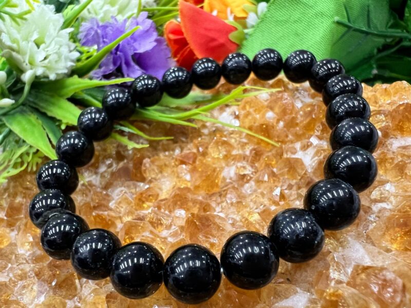 Black Tourmaline Stone Bracelet 6mm 8mm 10mm 12 mm Negative Energy Protection Bracelet Grounding Stone  Gift For All Stretch Bracelet - Image 7