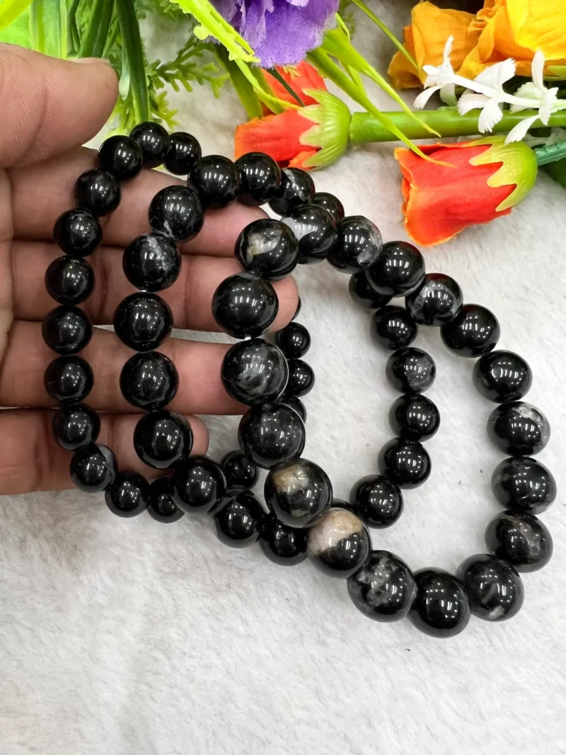 Black Tourmaline Stone Bracelet 6mm 8mm 10mm 12 mm Negative Energy Protection Bracelet Grounding Stone  Gift For All Stretch Bracelet - Image 8