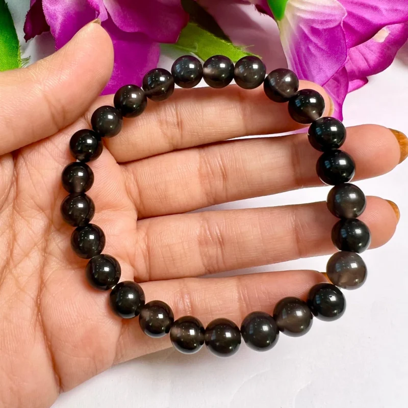 Apache Tears Stone  Round Beaded Bracelet 8 MM Stretch Bracelet - Image 2