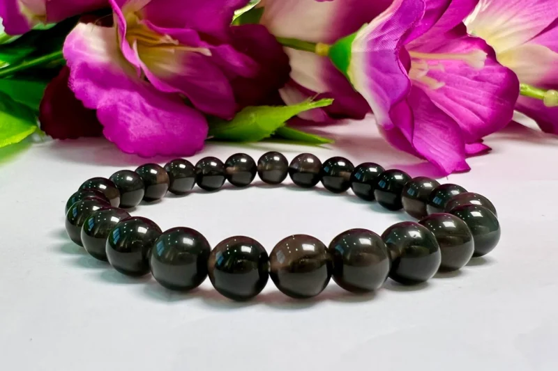 Apache Tears Stone  Round Beaded Bracelet 8 MM Stretch Bracelet