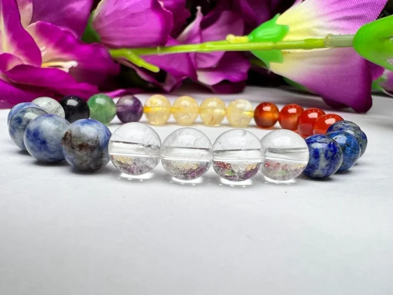 VIRGO Zodiac Sign Crystal Stone Bracelet 8 mm Citrine , Carnelian , Satyaloka  ,Lapis Lazuli ,Sodalite , Fluorite - Image 5