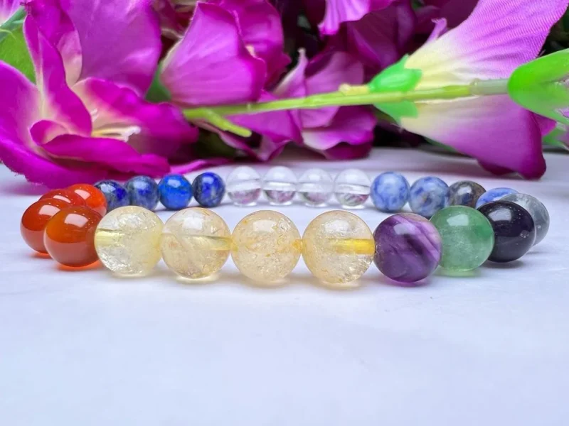 VIRGO Zodiac Sign Crystal Stone Bracelet 8 mm Citrine , Carnelian , Satyaloka  ,Lapis Lazuli ,Sodalite , Fluorite - Image 8