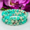 Verscite Stone Round Beaded Bracelet 8 MM Stretch Bracelet