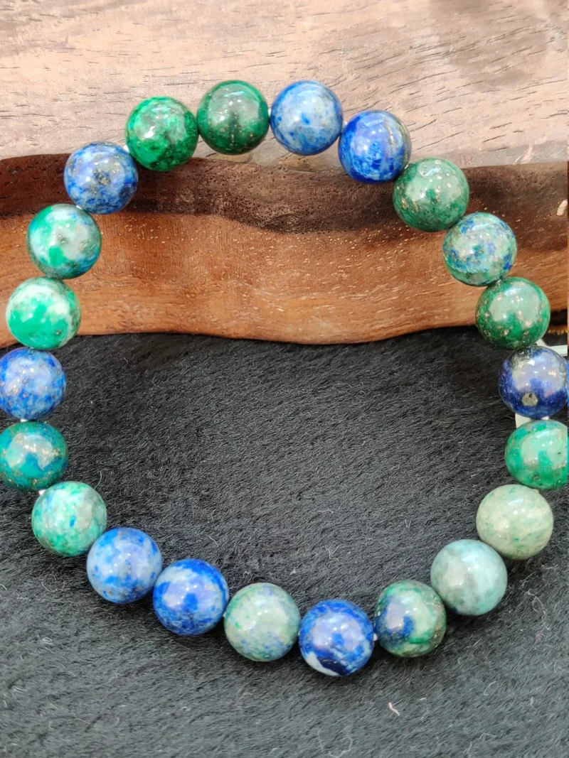Azurite Stone Round Beaded Bracelet 6 MM 8 MM 10 MM  Stretch Bracelet