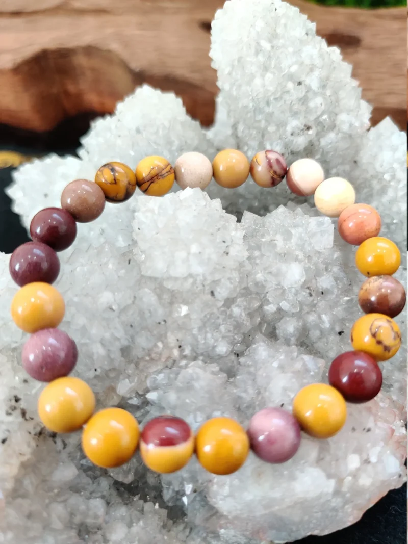 Mookite Jasper Stone Round Beaded Bracelet 8 MM Stretch Bracelet - Image 3