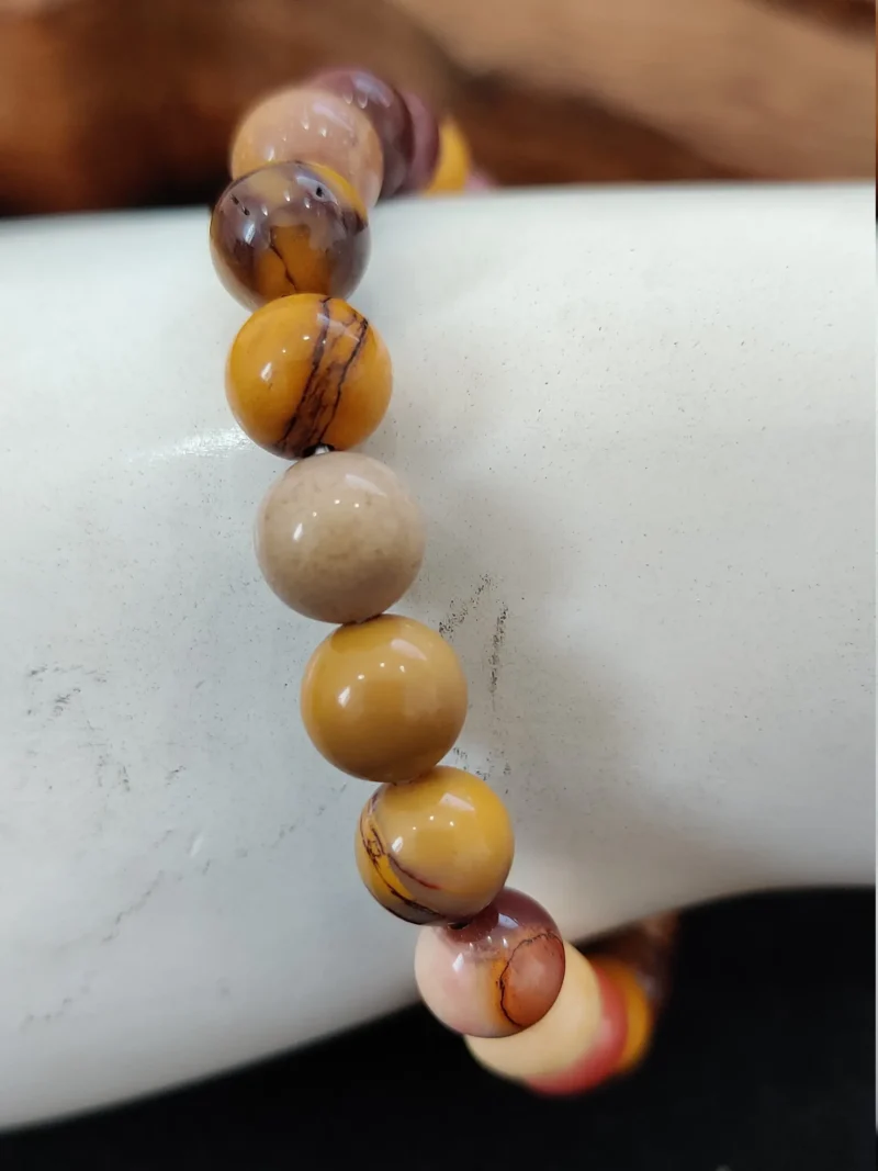 Mookite Jasper Stone Round Beaded Bracelet 8 MM Stretch Bracelet - Image 6