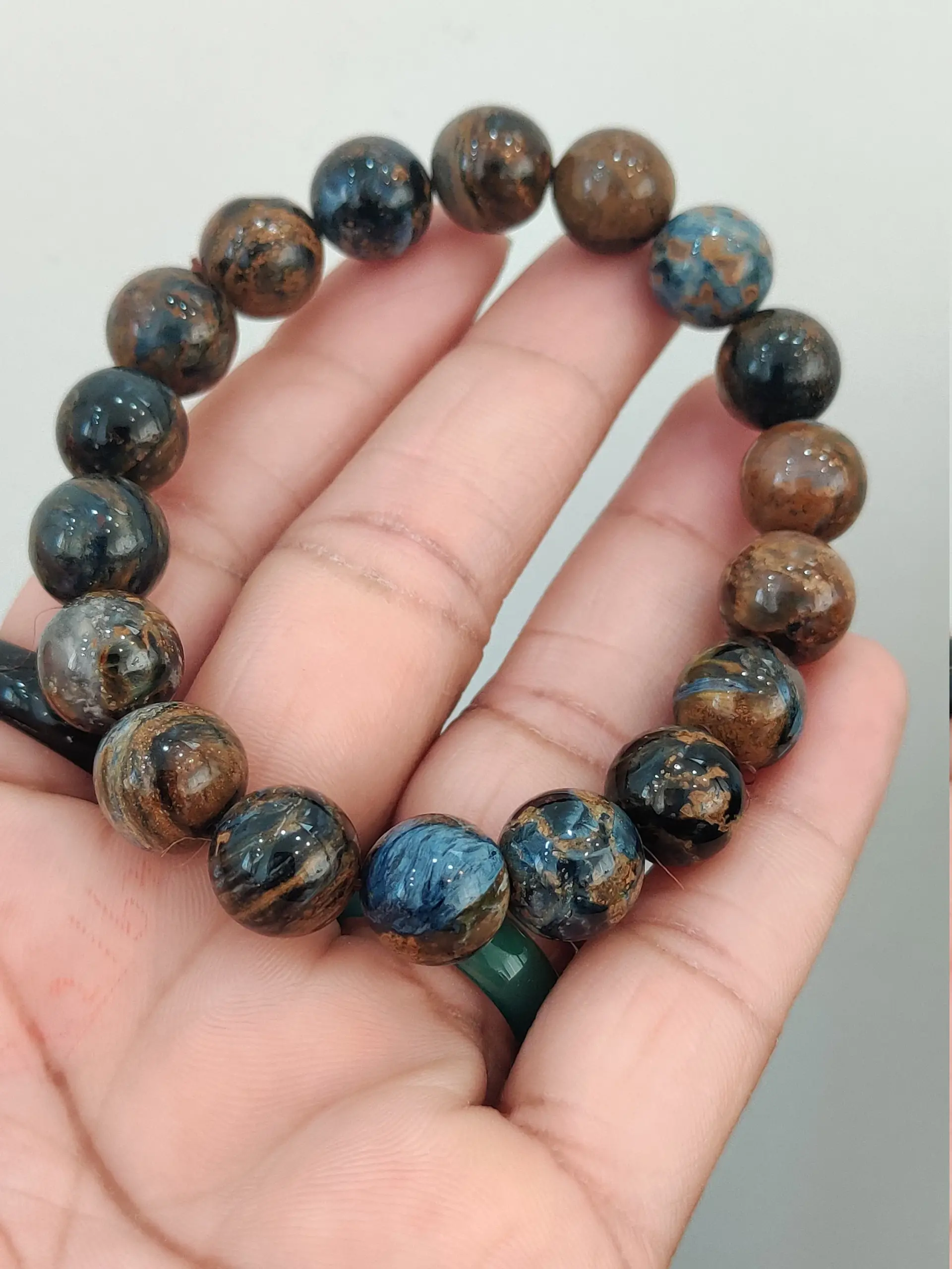 Pietersite Stone Round Beaded Bracelet 8MM Stretch Bracelet - Image 3
