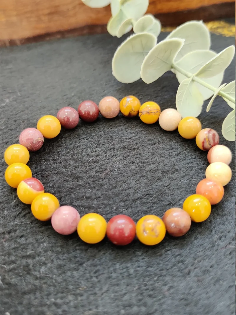 Mookite Jasper Stone Round Beaded Bracelet 8 MM Stretch Bracelet