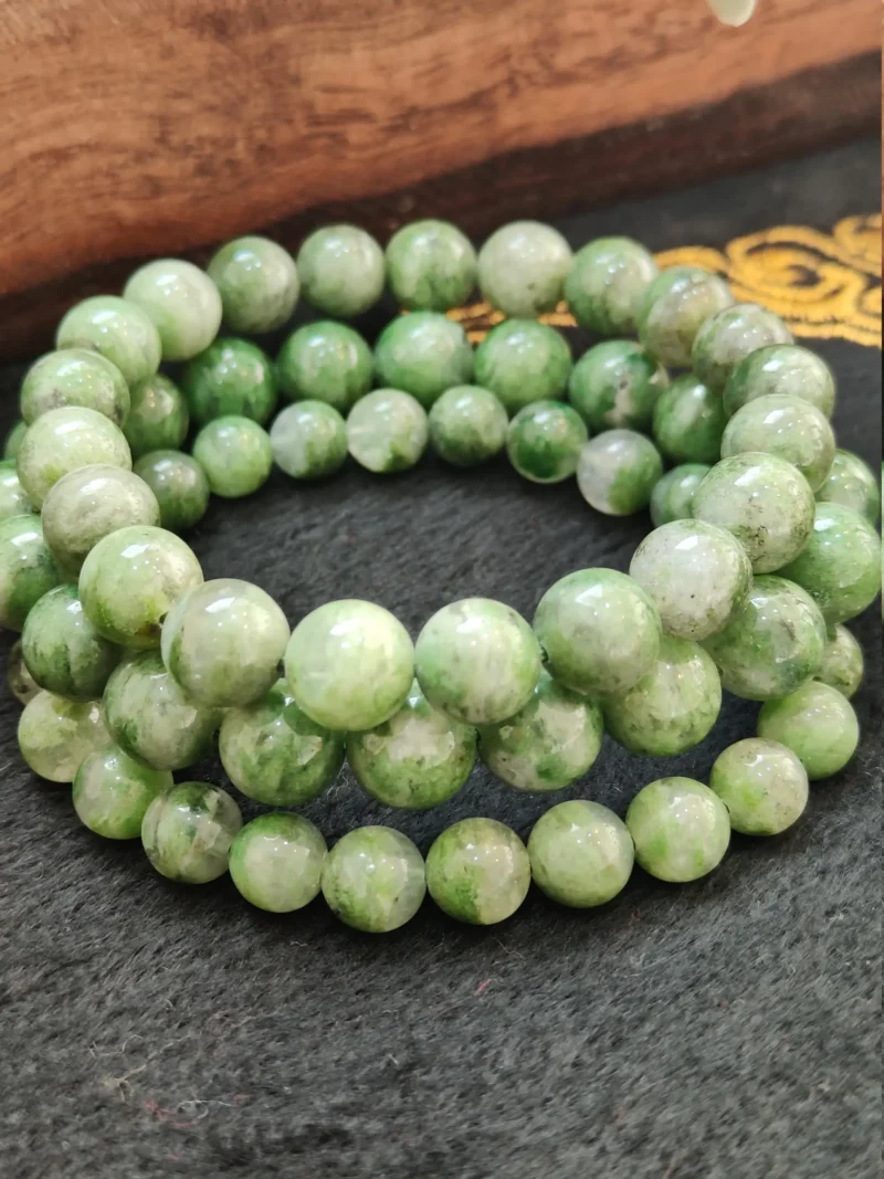 Epidote Stone Round Beaded Bracelet 8MM Stretch Bracelet