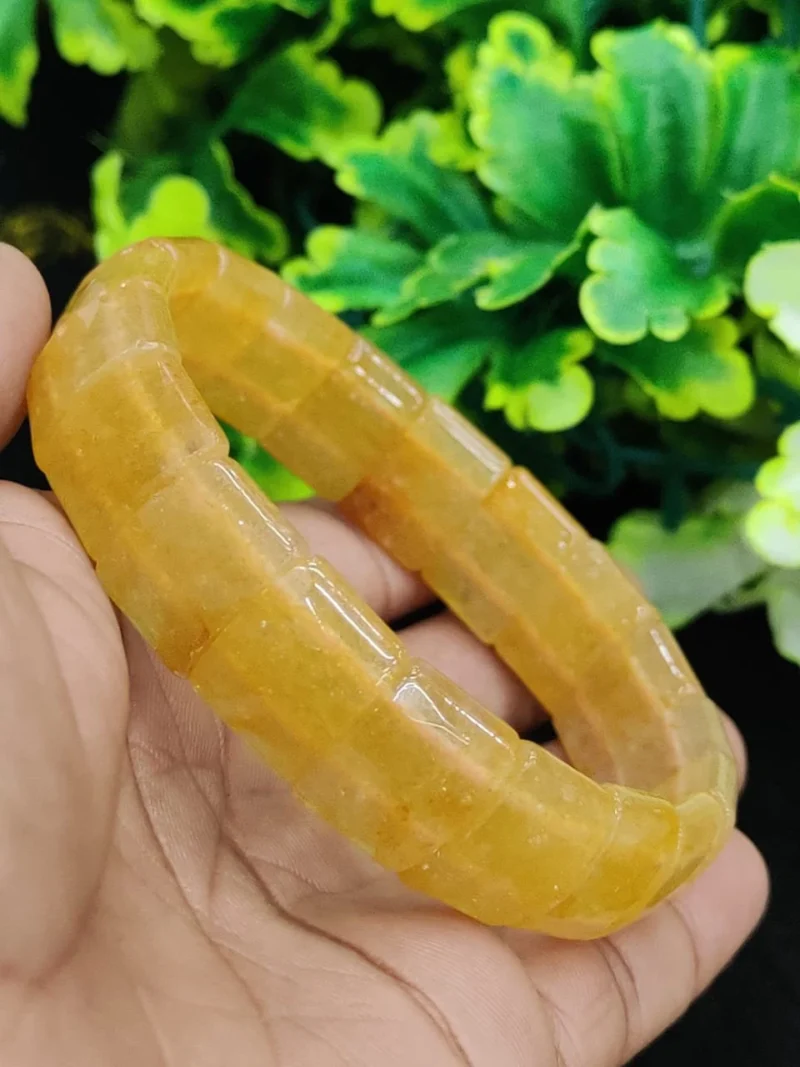 Citrine High Metaphysical Energy Stone Rectangle Beaded Bracelet 15 MM Stretch Bracelet - Image 5