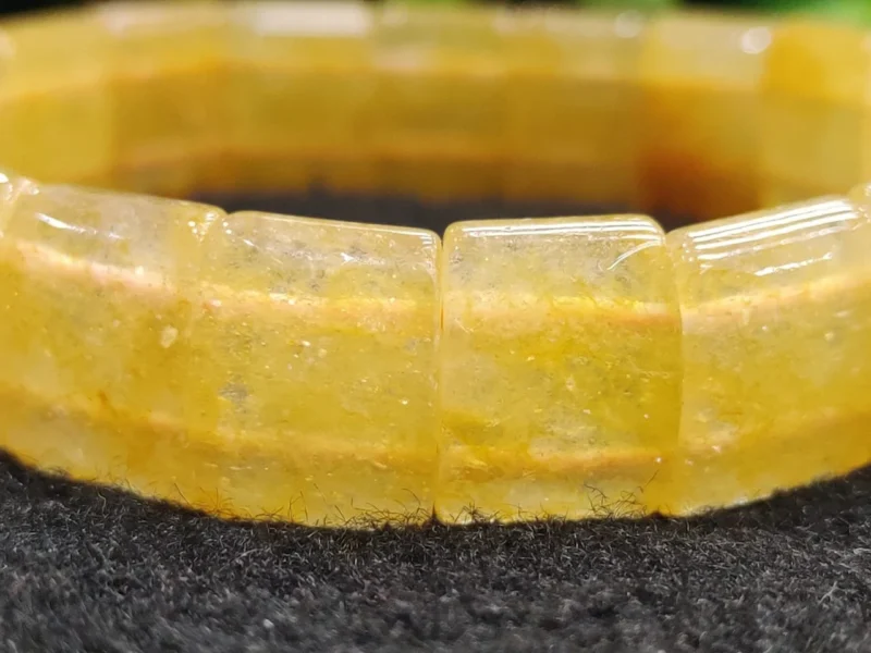 Citrine High Metaphysical Energy Stone Rectangle Beaded Bracelet 15 MM Stretch Bracelet - Image 10