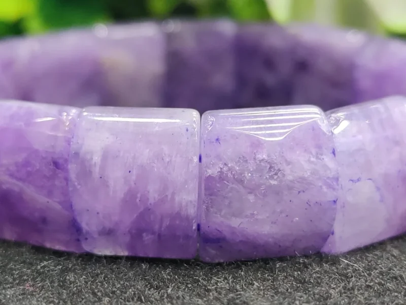 Amethyst Powerful Stone rectangle Beaded Bracelet 15 MM Stretch Bracelet - Image 5
