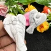 Howlite Stone 2 inch free standing guardian angel crystal Reiki energy blessed hand carved Pocket Angel for angelic connection