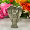 Golden Pyrite Stone 2 inch Free Standing Guardian Angel crystal Reiki energy blessed hand carved Pocket Angel for angelic connection