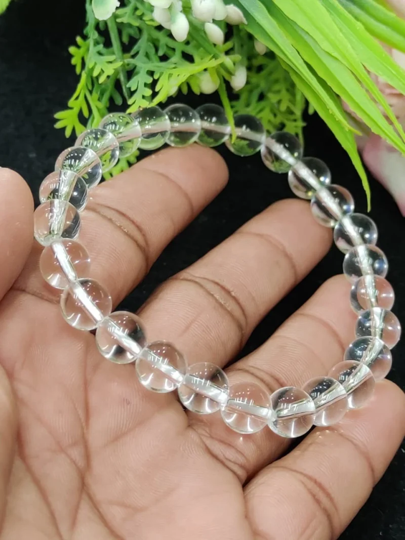Himalaya Crystal Quartz Stone Round Beaded Bracelet 6MM 8MM 10MM Stretch Bracelet - Image 5