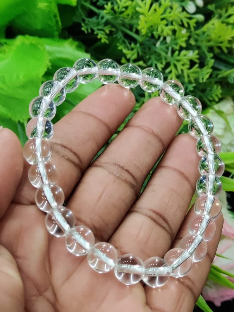 Himalaya Crystal Quartz Stone Round Beaded Bracelet 6MM 8MM 10MM Stretch Bracelet