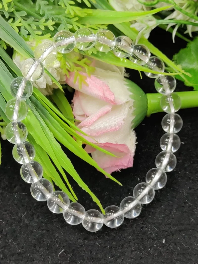 Himalaya Crystal Quartz Stone Round Beaded Bracelet 6MM 8MM 10MM Stretch Bracelet - Image 7