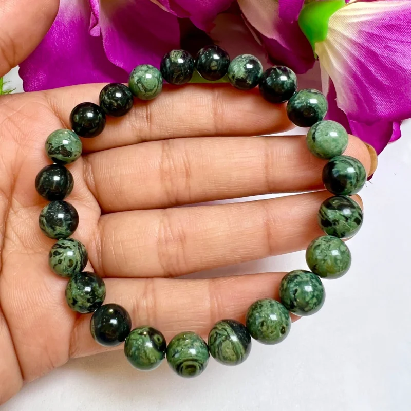 Kambaba Jasper Stone Round Beaded Bracelet 8 MM Stretch Bracelet - Image 2