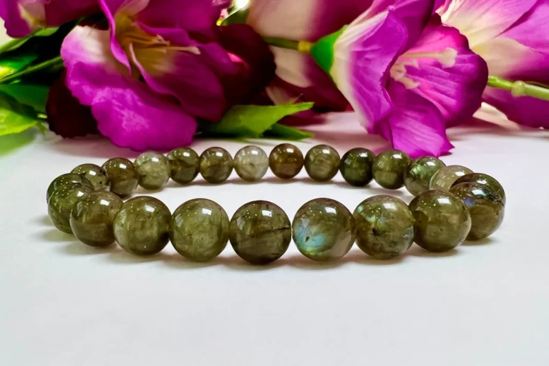 Labradorite Stone Round Beaded Bracelet 8 MM Stretch Bracelet