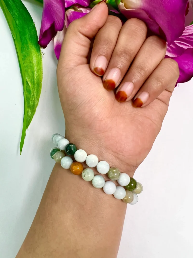 Jade Jadeite Stone Round Beaded Bracelet 8 MM Stretch Bracelet - Image 2