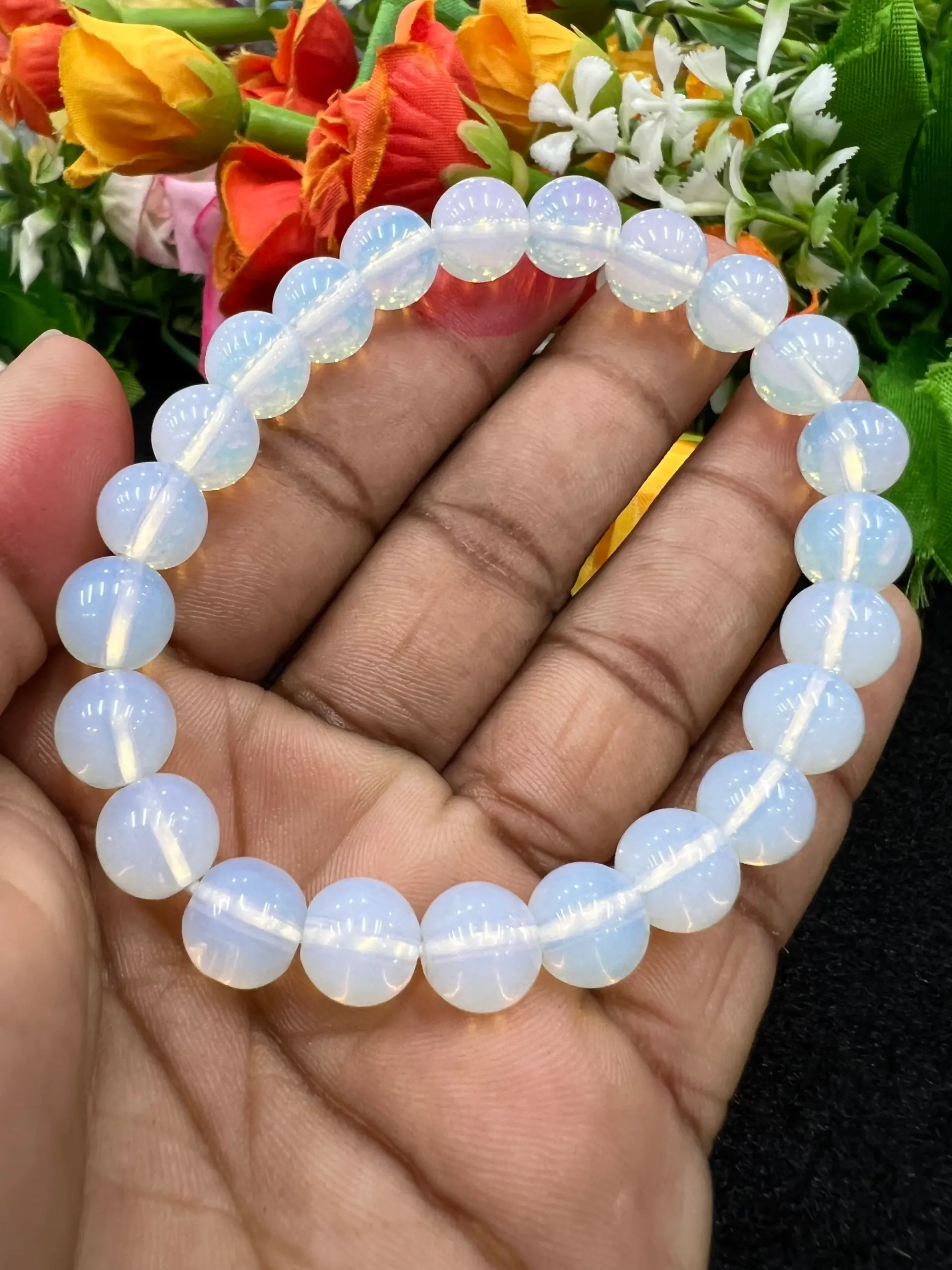 Opalite Stone Round Beaded Bracelet 8 MM Stretch Bracelet - Image 6