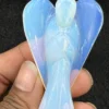 Rainbow Opelite Stone 2 inch free standing guardian angel crystal Reiki energy blessed handcarved Pocket Angel Angelic connection