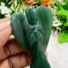 Green Jade Stone 2 inch free standing guardian angel crystal Reiki energy blessed handcarved Pocket Angel Angelic connection