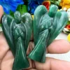 Green Aventurine Stone 2 inch free standing guardian angel crystal Reiki energy blessed handcarved Pocket Angel Angelic connection