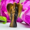 Tiger's eye Stone 2 inch free standing guardian angel crystal Reiki energy blessed handcarved Pocket Angel Angelic connection
