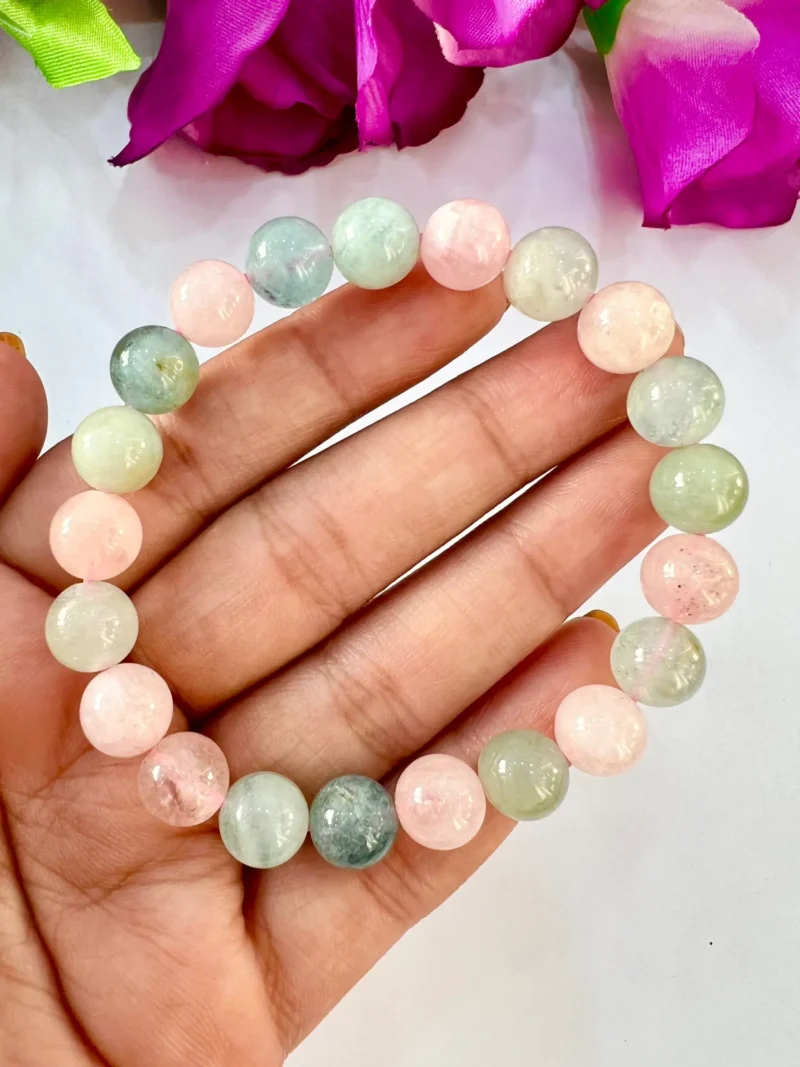 Morganite Stone Bracelet 8MM Stretch Bracelet