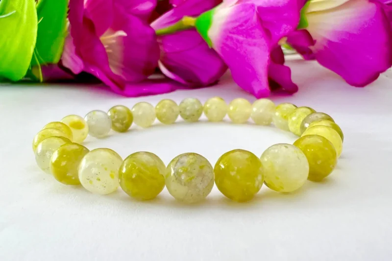 Vesuvianite Stone Round Beaded Bracelet 8 MM Stretch Bracelet