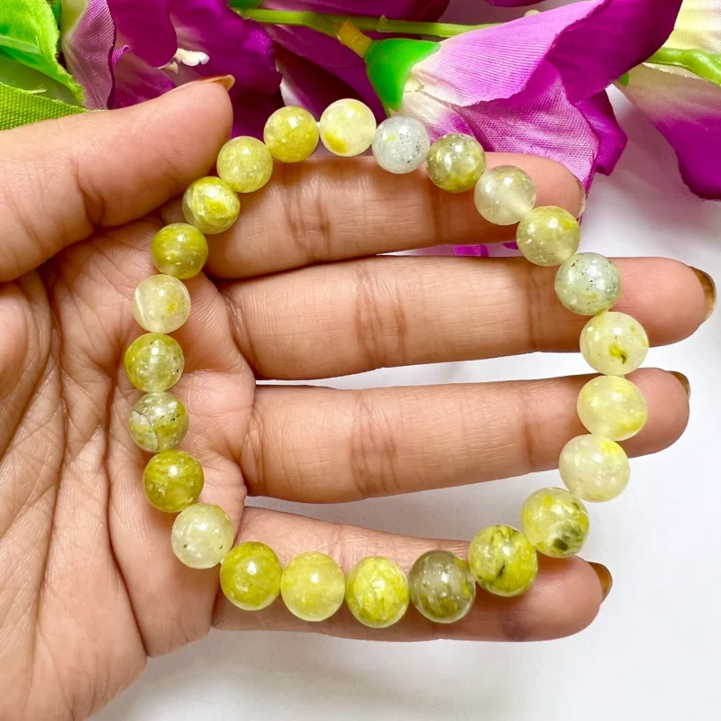Vesuvianite Stone Round Beaded Bracelet 8 MM Stretch Bracelet - Image 4