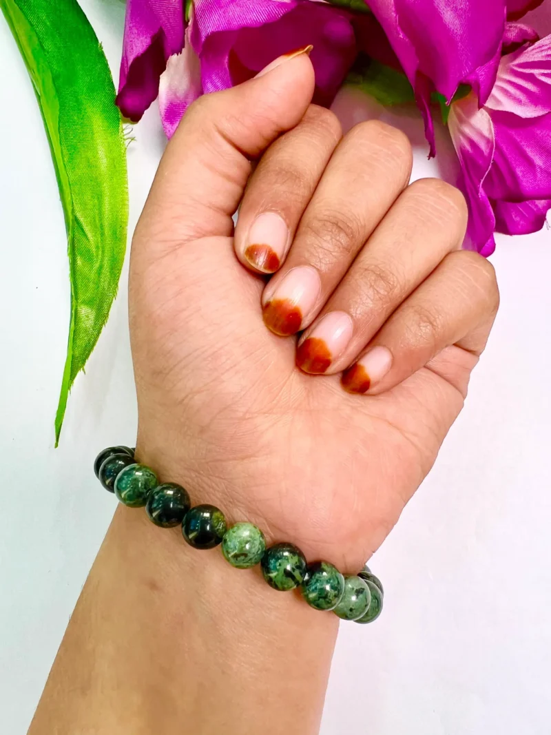 Kambaba Jasper Stone Round Beaded Bracelet 8 MM Stretch Bracelet - Image 4