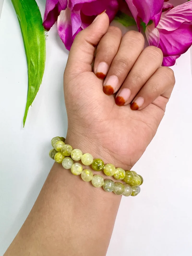 Vesuvianite Stone Round Beaded Bracelet 8 MM Stretch Bracelet - Image 5