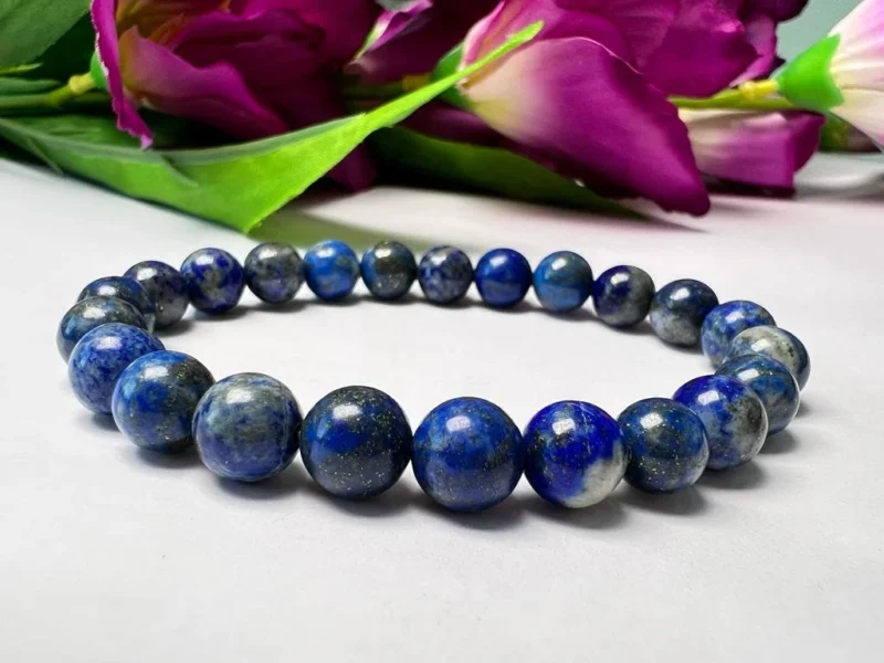 Lapis Lazuli Round Beaded Stretchable Bracelet 6 MM 8 MM 10 MM Stretch Bracelet - Image 5