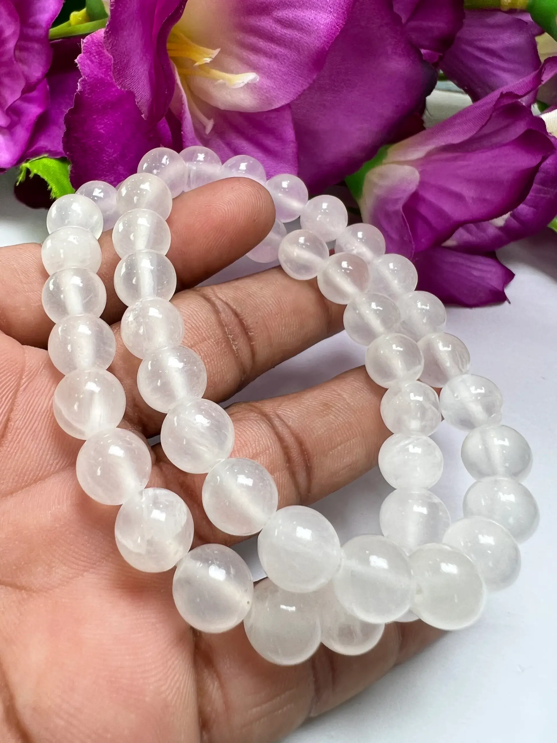 Rare Girasol Opal Stone Round Beaded Bracelet 8 MM Stretch Bracelet - Image 3