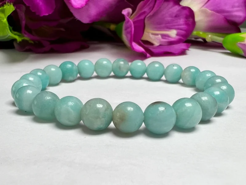 Green Aventurine Stone All Chakras Rectangle Beaded Bracelet 25 MM Stretch Bracelet  Size 25 mm - Image 2