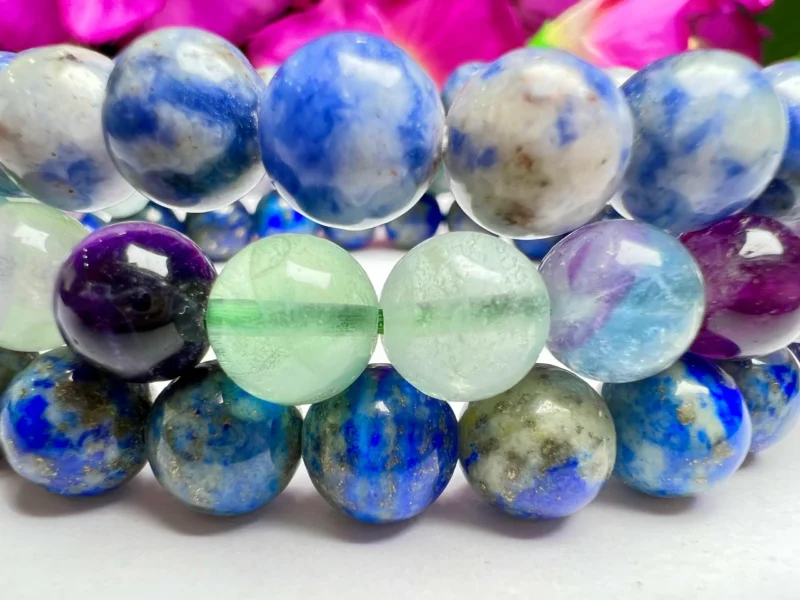 VIRGO Bracelet Lapis Lazuli, Sodalite , Flourite Pack Zodiac Horoscope Astrology August September Birthday Set 7.5 inch 8mm - Image 3