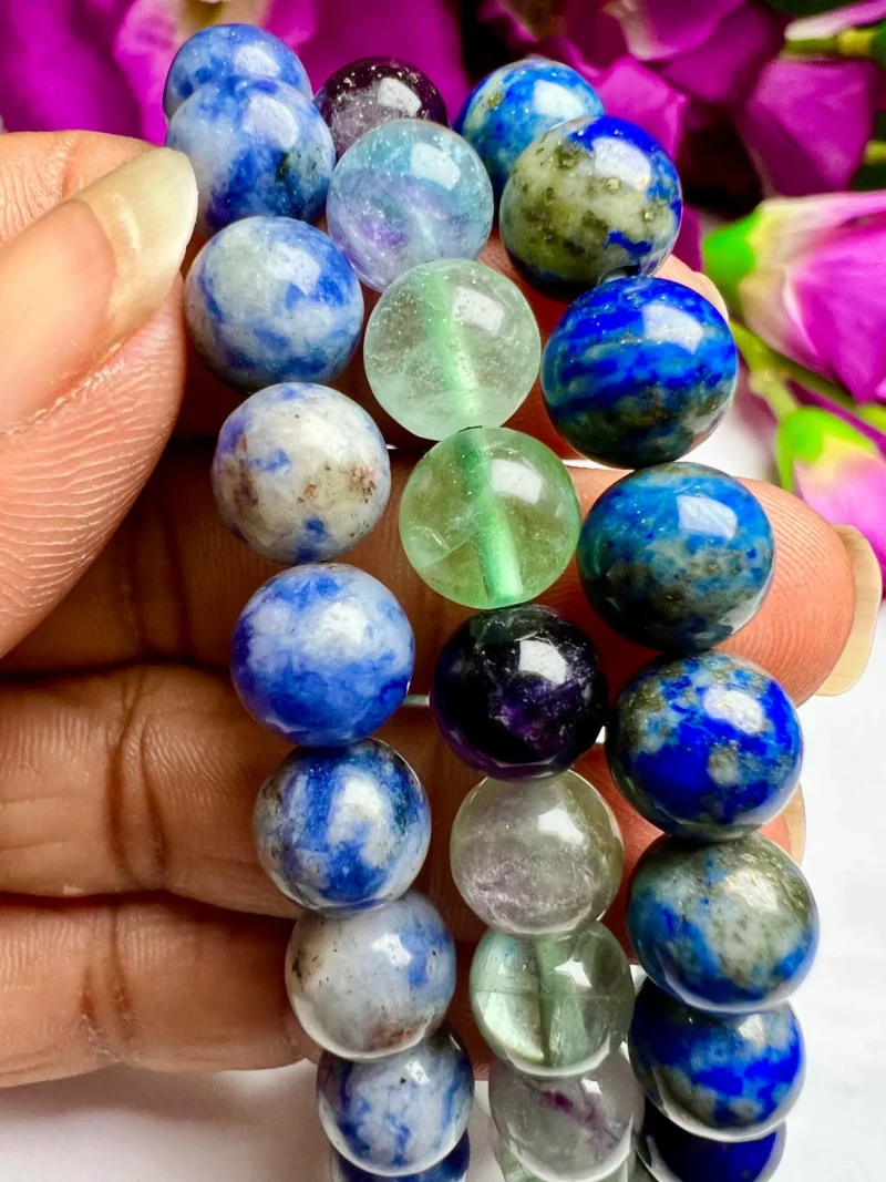 VIRGO Bracelet Lapis Lazuli, Sodalite , Flourite Pack Zodiac Horoscope Astrology August September Birthday Set 7.5 inch 8mm - Image 5