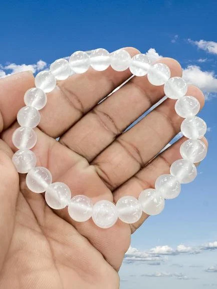 Rare Girasol Opal Stone Round Beaded Bracelet 8 MM Stretch Bracelet - Image 4