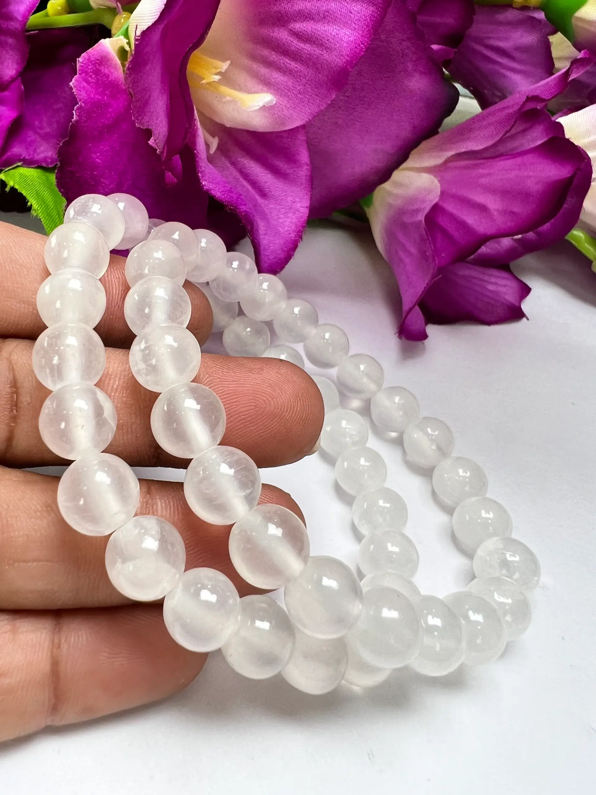 Rare Girasol Opal Stone Round Beaded Bracelet 8 MM Stretch Bracelet - Image 8