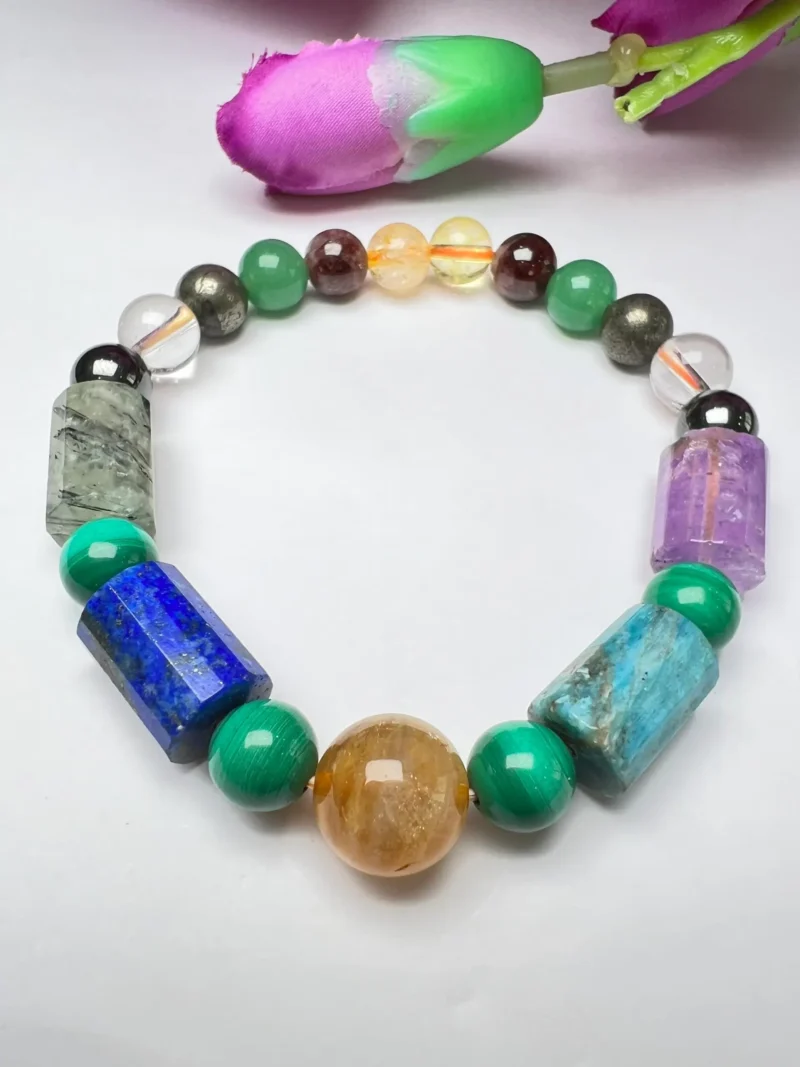 Wealth Prosperity Money Maker Stone Bracelet 8MM Round Bead Stretch Bracelet - Image 3