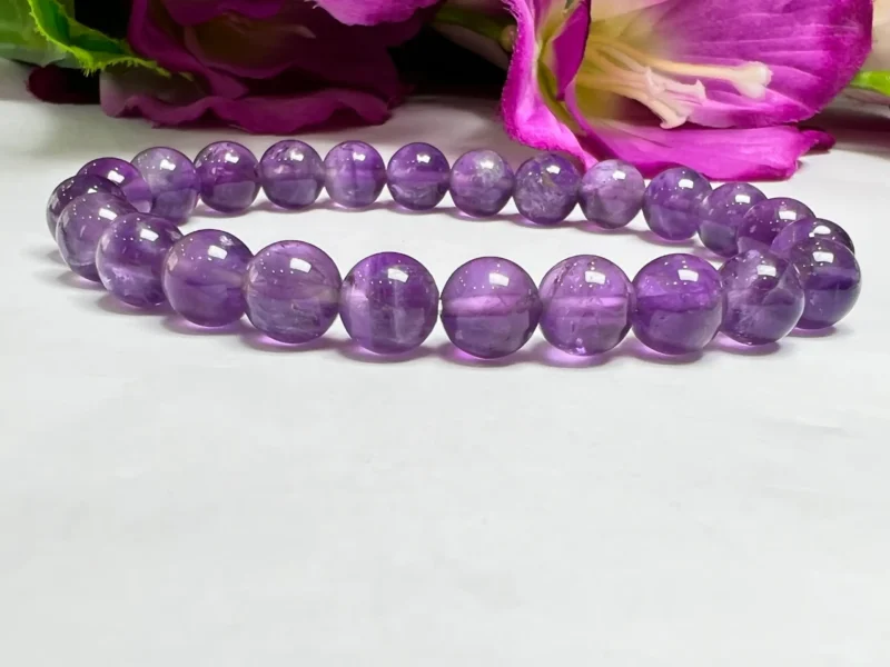 CROWN CHAKRA Opalite, Black Rutilated Quartz, Amethyst Gemstone bracelet Set 8 mm Pack Align, Open, Balance, Meditation, Gift for All - Image 6