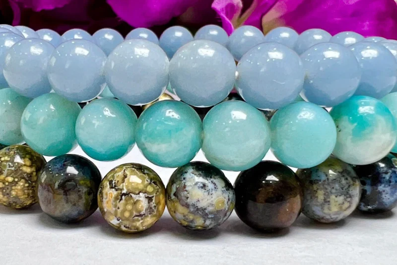 Green Aventurine Stone All Chakras Rectangle Beaded Bracelet 25 MM Stretch Bracelet  Size 25 mm